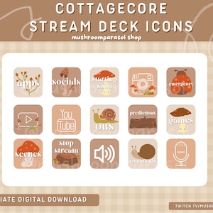 cottagecore stream deck cover icons - aesthetic, cozy, kawaii