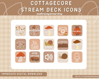 cottagecore stream deck cover icons - aesthetic, cozy, kawaii
