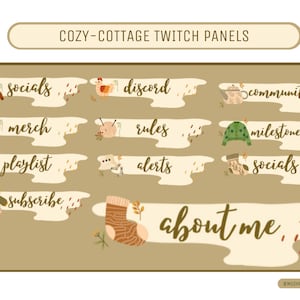Cozy Cottage Twitch Panels - Twitch, Stream, Neutral, Cottagecore, Beige, Fall, Aesthetic