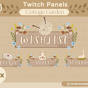 Cottagecore Garden Twitch Panels | cozy, cute, streaming
