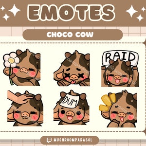 Twitch Emote Choco Cow | Discord Twitch Cottagecore Cute Kawaii