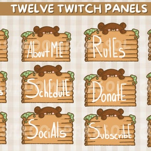 Cozy cottagecore bear twitch stream overlay pack/ kawaii overlay/ cute overlay/ bear overlay/ streaming set up image 5