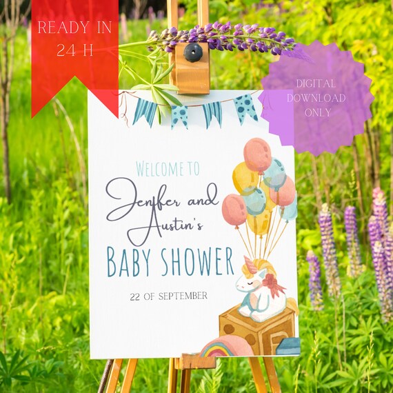 Baby Shower Sign Customised Sign Etsy