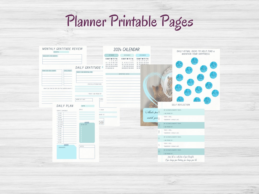 Daily & Weekly Planner Printable: Goal Setting, Gratitude (digital ...