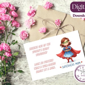 Mother&#39;s Day Card, Mother&#39;s Day Greeting Card Instant Download, For Mom, Gift ideas for mom, Printable cards, Birthday Card for mom,