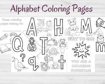 Alphabet Coloring Pages Printables - Etsy