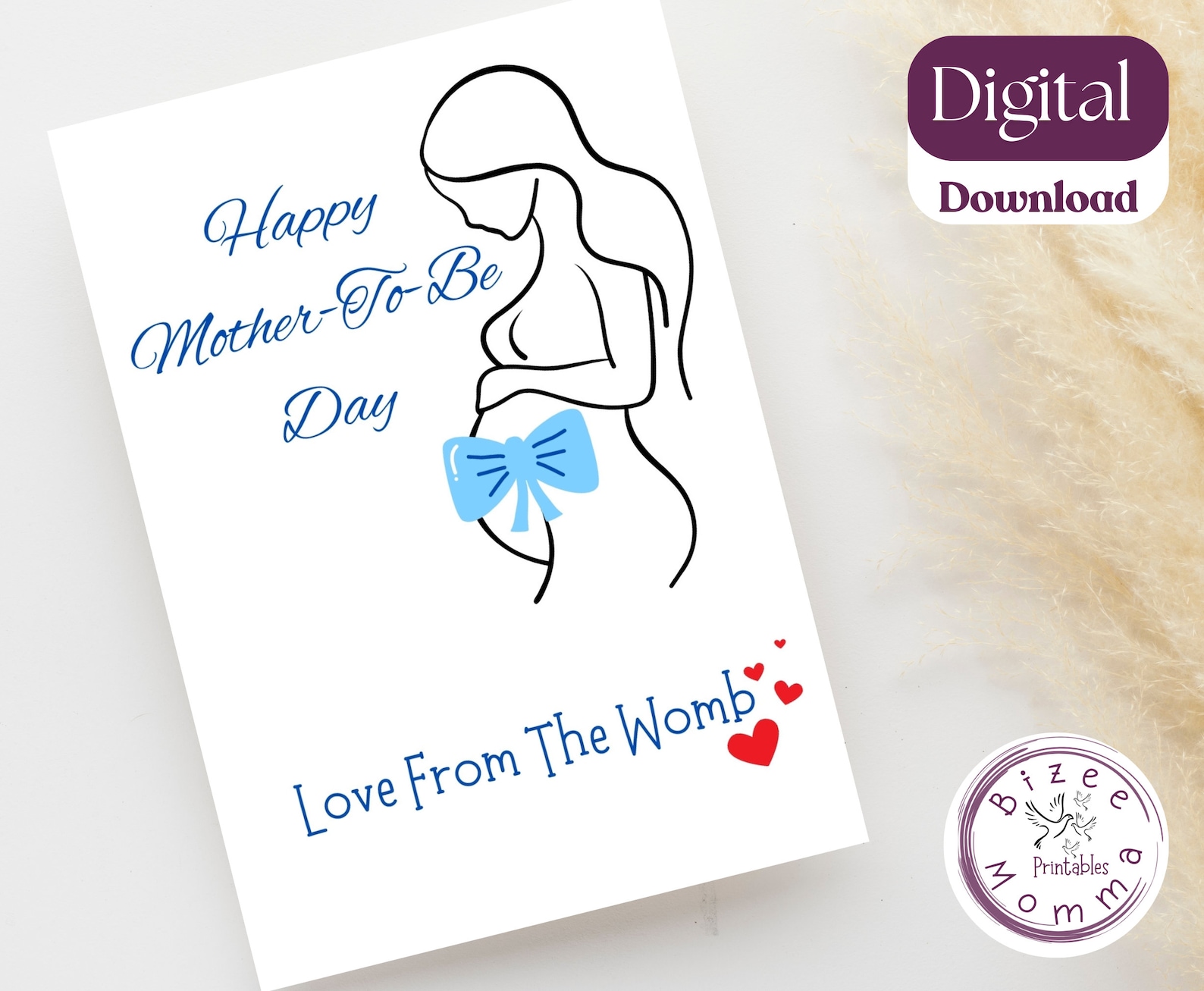 Printable Card for Mothers Day, Cute Card for Mom to Be, Card for First ...