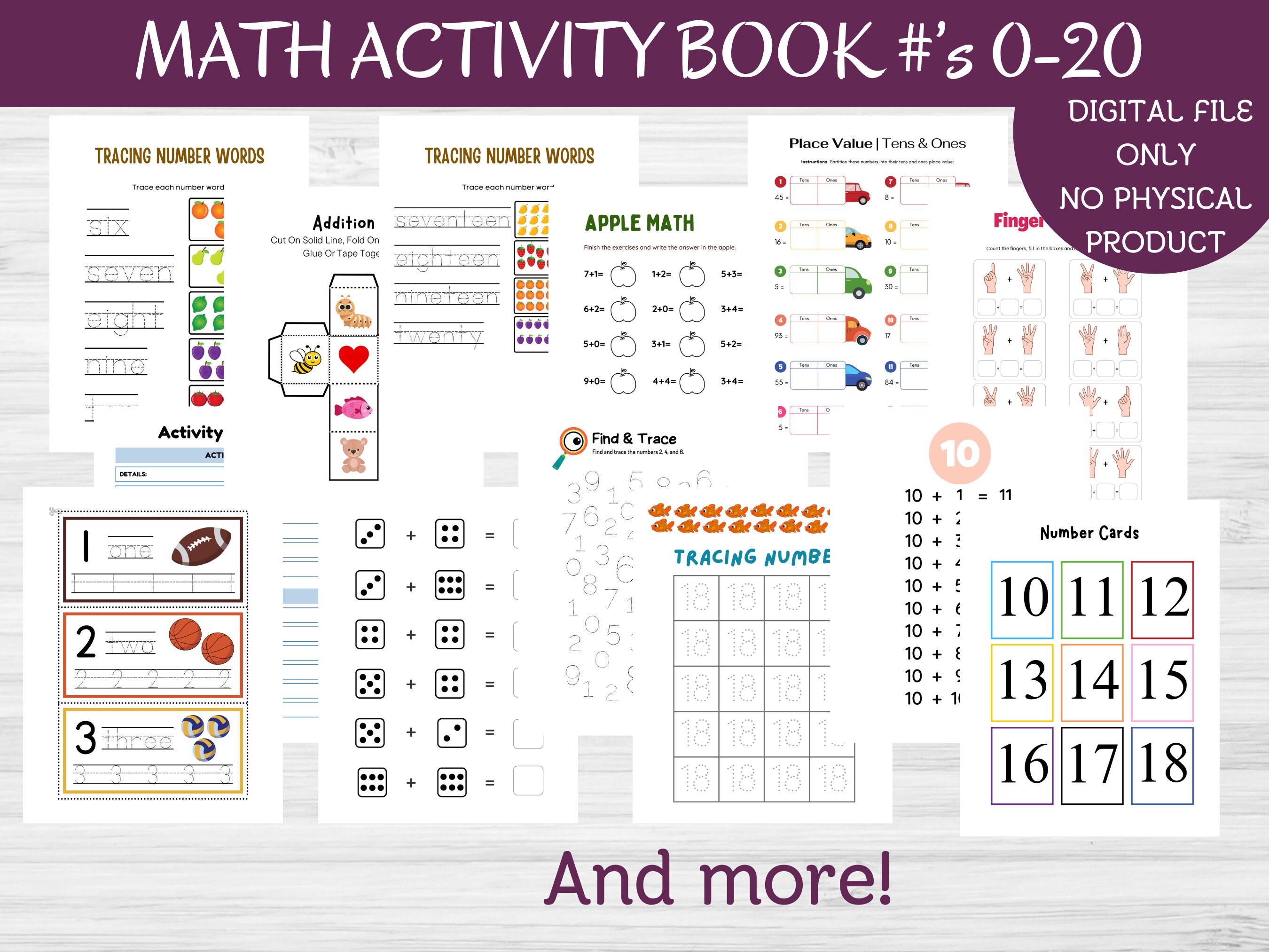 Math Activity Book for Preschool Homeschool Math Activities for ...