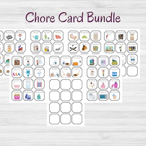 Chore Cards For Kids and Family Chore Cards for Boys And Girls Routine Checklist Printable Chore Cards For Kids With Pictures
