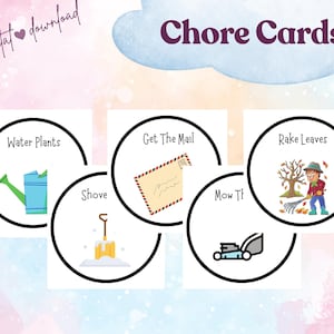 Kids Chore Chart Bundle Printable | Visual Chore Cards for Daily Routines