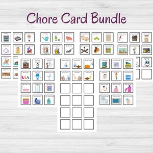 Chore Cards For Kids and Family Chore Cards for Boys And Girls Routine Checklist Printable Chore Cards For Kids With Pictures