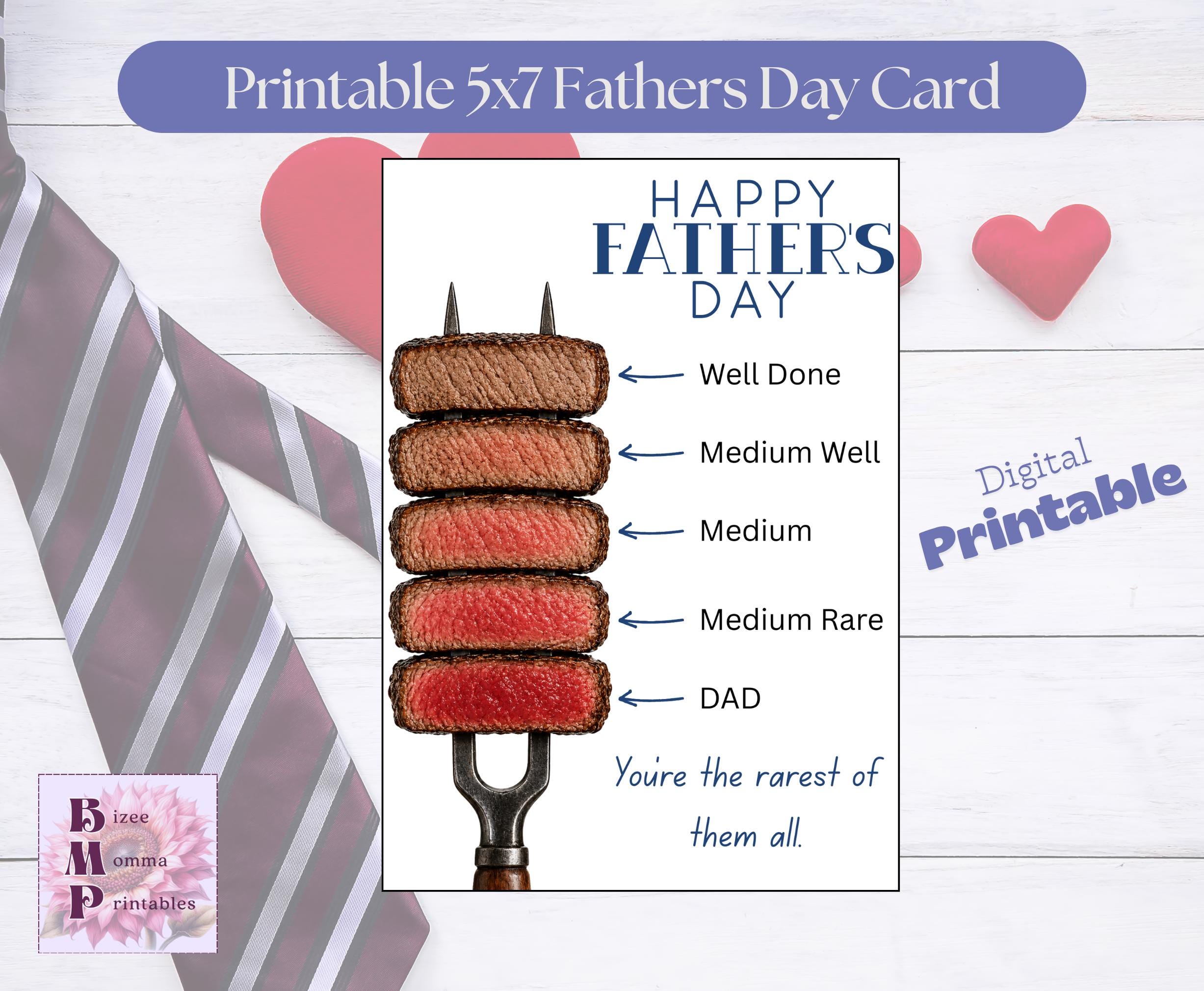 Rare Meat Fathers Day Card - Etsy