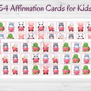 Affirmation Cards For Kids Dinosaur Affirmation Cards Valentine Theme Affirmations for Kids Mindfulness Cards for Children