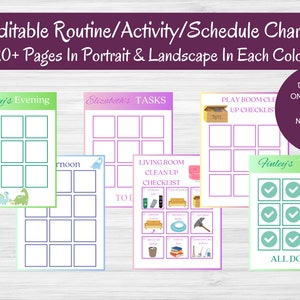 Kids Routine Cards and Schedules and Task Chart for Kids Daily Routine ...
