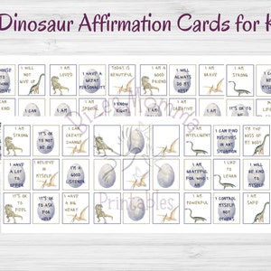 Affirmation Cards For Kids Dinosaur Affirmation Cards Dinosaur Theme Affirmations for Kids Mindfulness Cards for Children
