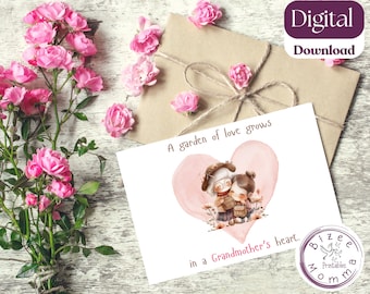 Papyrus Biglietto Festa Della Mamma Per Nonna - Forma Di Cuore Con Fiori E Gemme - 2