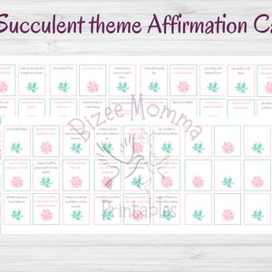 Affirmation Cards Succulent Themed Affirmation Cards For Mindfulness Cards For Self Care Affirmation Cards