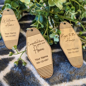 High Quality Customized Realtor Wood Keychain, Closing Gift, Key Handoff, Realtor, Gift, Business Swag, Retro Keychain