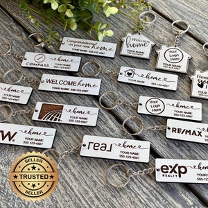 BULK Realtor Keychain, FAST SHIP, New Homeowner Handover, New Homeowner Closing Gift, Branded Realtor Keychain, Logo Keychain Real Estate