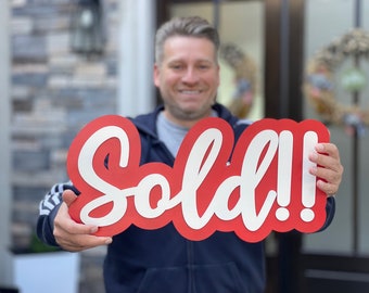 Real Estate Photo Prop: Wooden SOLD Sign, Agent Marketing Swag
