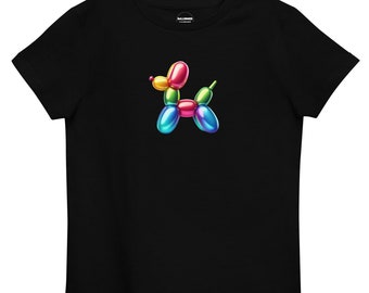 Regenbogen Ballon Hund Kinder T-Shirt - Umweltfreundliche & Bio-Baumwolle - weiche, bunte und nachhaltige Kinderbekleidung