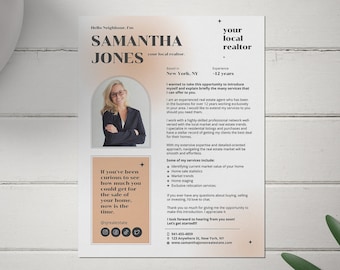 Real Estate Introduction Flyer | Real Estate Marketing | Canva Template | Real Estate Template | New Agent Flyer | Real Estate Postcard