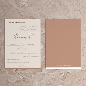 Banquet Invitation Editable Template, Professional Business Event, Corporate Company Digital Download Cards, Work Party Invites