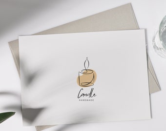 Hand Drawn Logo, Candle Logo, Custom logo Design, Premade Business Logo, Unique Logo Design, Minimalist Logo, Modern Logo, Simple logo