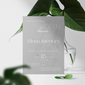 Open huis uitnodiging sjabloon | Mixer uitnodigen | Marketing voor kleine bedrijven | Eenvoudige minimale grote opening | | Bewerkbaar | Digitaal downloaden