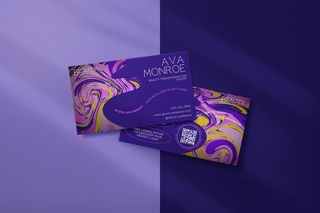 Business Card Template QR Code, Instant Download, Printable Business ...