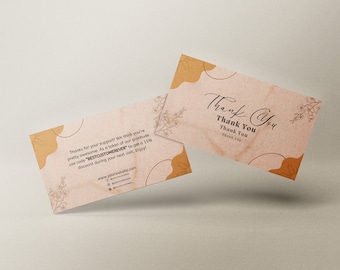 Ensemble de 3 cartes de remerciement minimalistes pour petites entreprises, modèle de conception, notice de remerciement, merci pour votre achat, MODÈLE MODIFIABLE