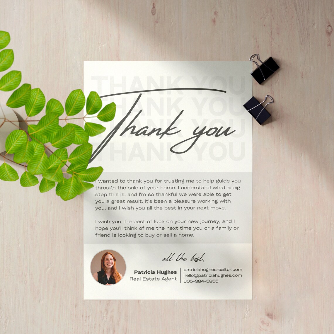 Thank You Real Estate Agent Card, Realtor Thank You Card, Real Estate