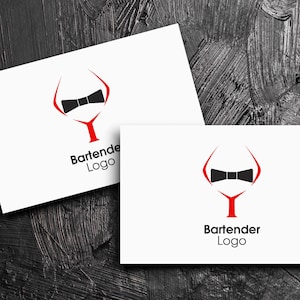 Bartender Logo Design Canva Customizable Mixologist Logos Bar Logo Editable Drink Logo Business Barkeeper Logo Barman Template Hand Drawn