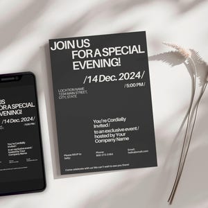 Business Invitation Template, Special Event Invitation, Digital You're ...
