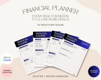 Real Estate Financial Planner, Real Estate Business Planner, Budget Tracker, Finance Planner, Savings Planner for Realtors,Real Estate Agent