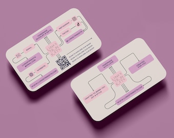 名刺テンプレート QR コード、即時ダウンロード、印刷可能な名刺テンプレート、DIY 名刺、編集可能なカード、美容 Canva テンプレート