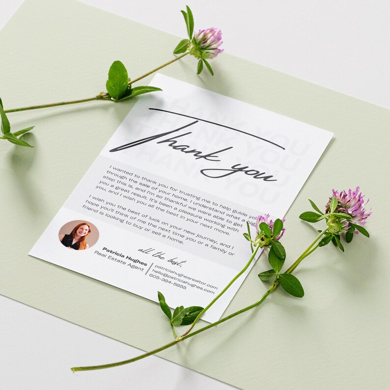 Thank You Real Estate Agent Card, Realtor Thank You Card, Real Estate