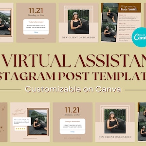 Virtual Assistant Instagram Templates | VA Instagram Story | VA Social Media Marketing | Remote Worker Template | VA Canva Template |Content