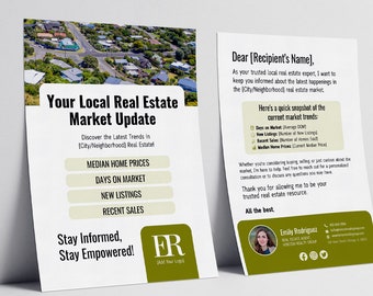 Real Estate Market Update Flyer, Modern Real Estate Market Update Flyer Templates for Agents, Editable Canva Templates,Real Estate Marketing