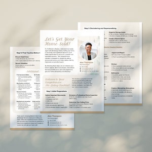 May include: A checklist for selling a home, with steps for decluttering, cleaning, and preparing for showings. The checklist includes sections for initial preparations, decluttering and depersonalizing, exterior cleaning, and final touches. The checklist is designed to help homeowners sell their homes quickly and efficiently.