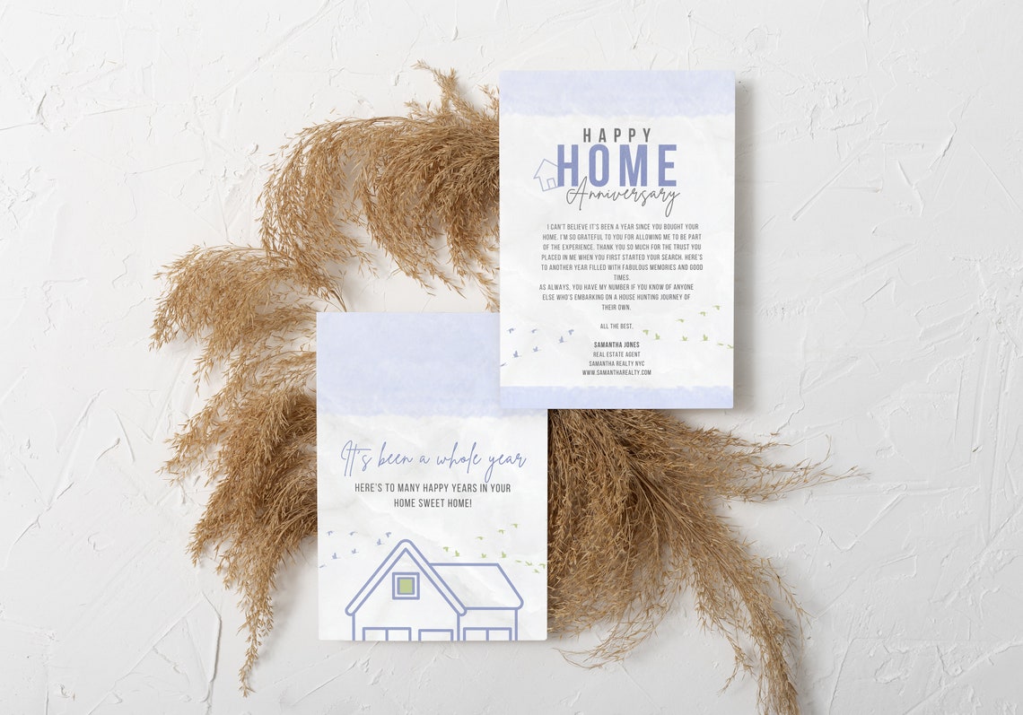 Happy Home Anniversary Card It's Been A Whole Year Home Etsy