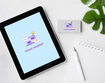 Logotipo de marca de asistente virtual, logotipo de asistente virtual, plantilla de asistente virtual, logotipo de asistente virtual, marca de asistente virtual, marketing de asistente virtual, prediseñado