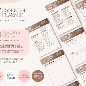 2025 Real Estate Agent Planner Pro, Daily Planner For Realtors Bundle, PDF & Goal Chart, Printable, Realtor Goal Setting Success Tracker