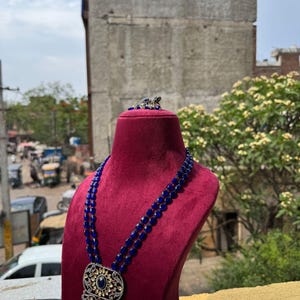 Long Polki Necklace| Indian Long Necklace |Pakistani Jewelry | Kundan Long Necklace Mala |Indian Jewelry| Green semiprecious beads Necklace|