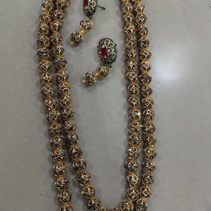 New Long Polki Necklace| Indian Long Necklace | Pakistani Jewelry | Kundan Long Necklace Mala | Indian Jewelry | Semiprecious beads Necklace