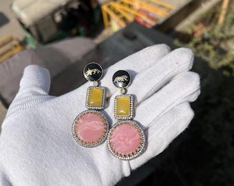 Lion Jaguar Kundan Earrings, Pakistani Indian Jewelry