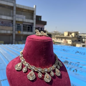 Pink Peach Victorian Choker Indian Jewelry Sabyasachi Necklace Indian Choker Indian Necklace Bollywood Jewelry Doublet Set