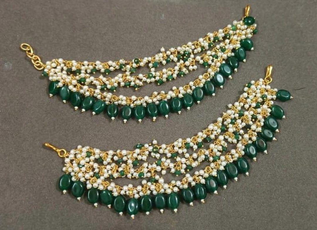 Handmade Pearl Kaan Chain: Indian Ear Jewelry - Etsy