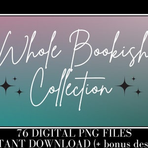 Whole Shop Collection, Bookish Mega Bundle, 76 Designs, Smut, Dark Romance, instant Download, Digital, PNG, Kindle Background, Printable Art image 1