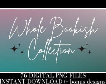 Ganze Shop-Kollektion, Bookish Mega Bundle, 76 Designs, Smut, Dark Romance, sofortiger Download, Digital, PNG, Kindle-Hintergrund, druckbare Kunst